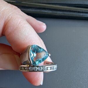 Sterling Trillion Cut Blue Topaz